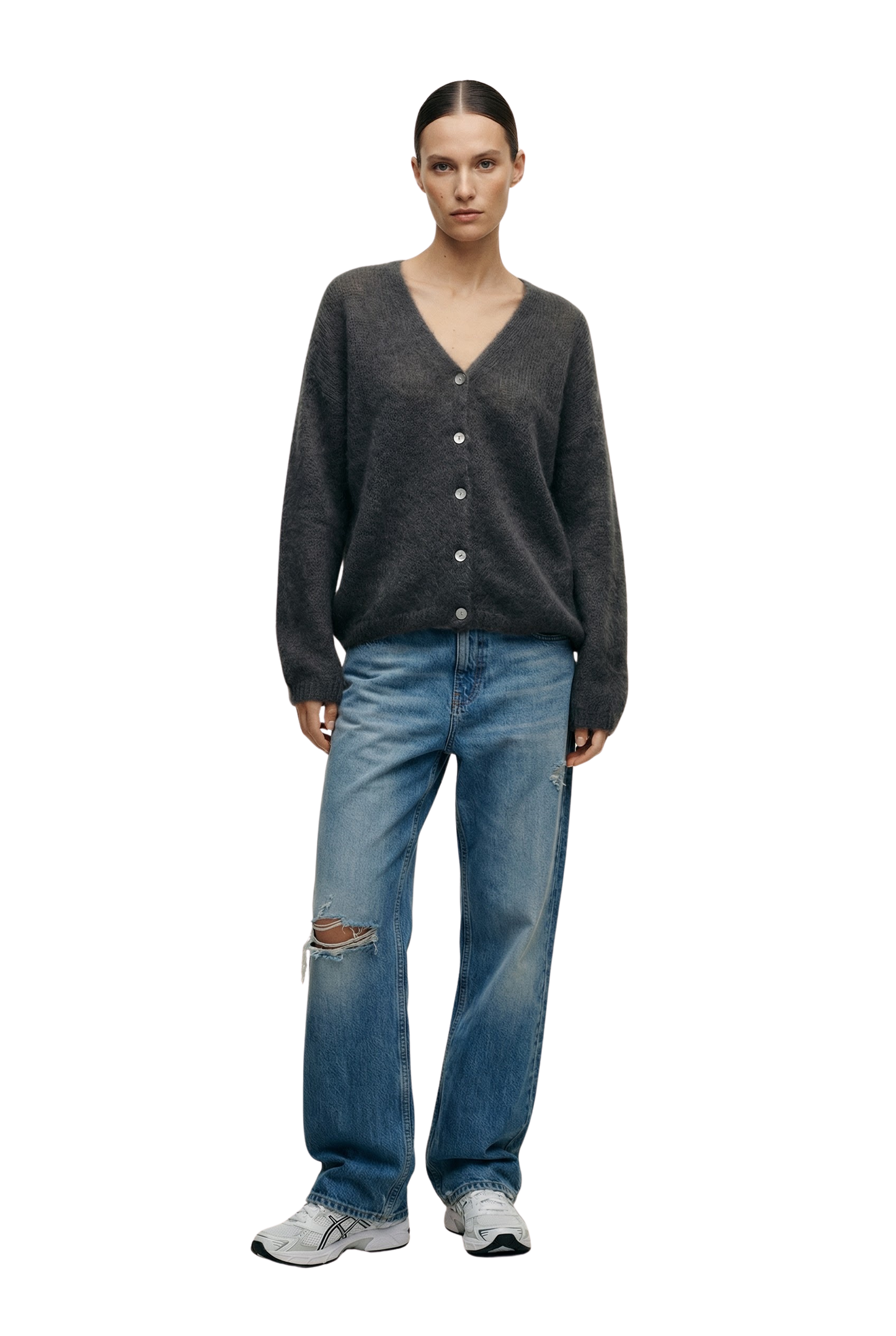 Cornelia LS Cardigan Anthracite Grey