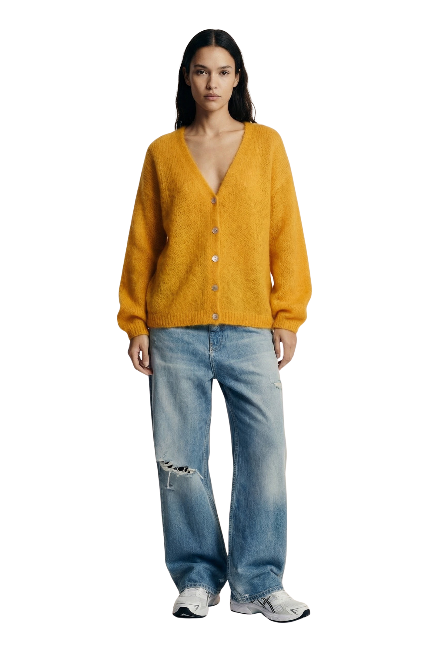Cornelia LS Cardigan Burnt Yellow