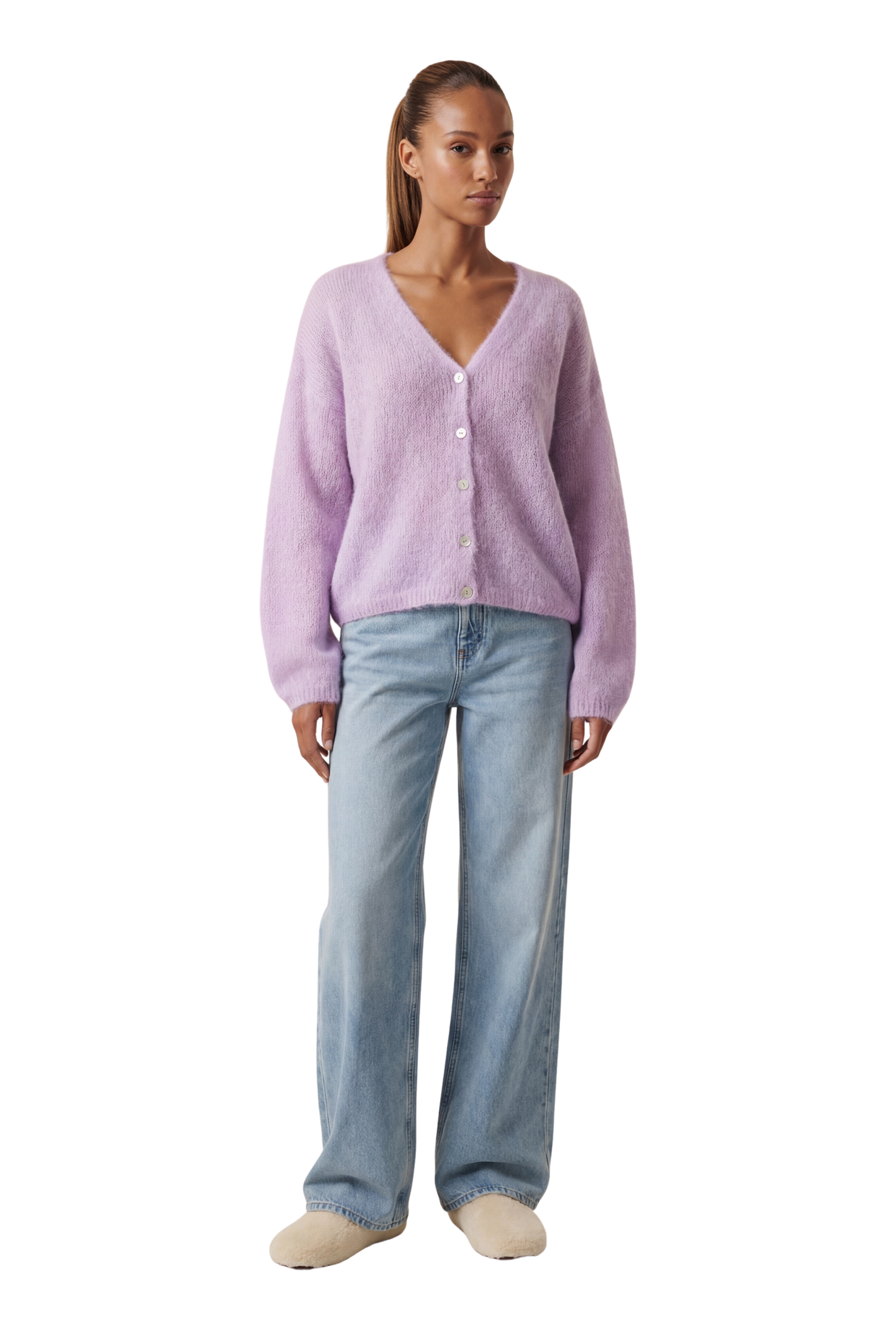 Cornelia LS Cardigan Light Purple