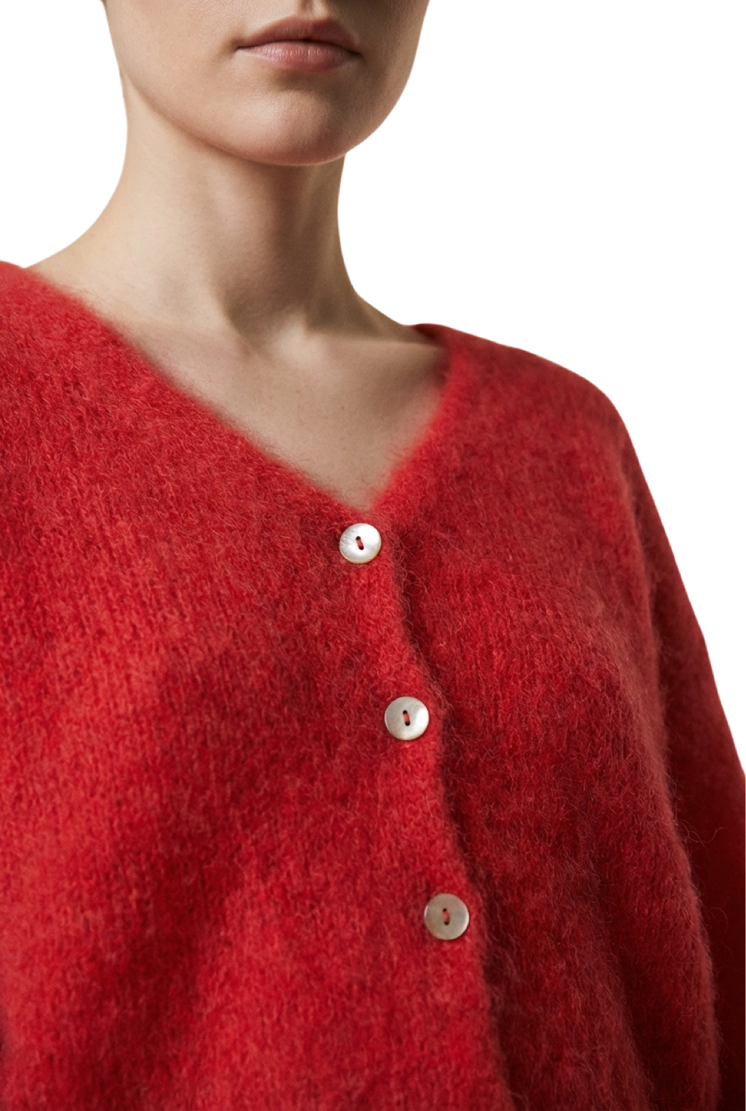 Cornelia LS Cardigan Lipstick Red