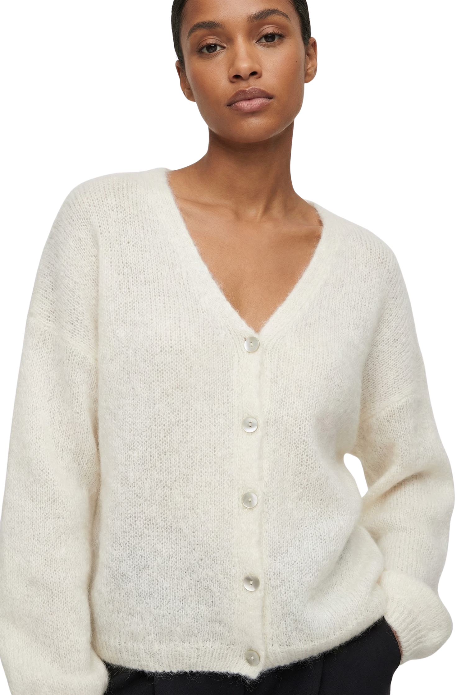 Cornelia LS Cardigan White | Americandreams