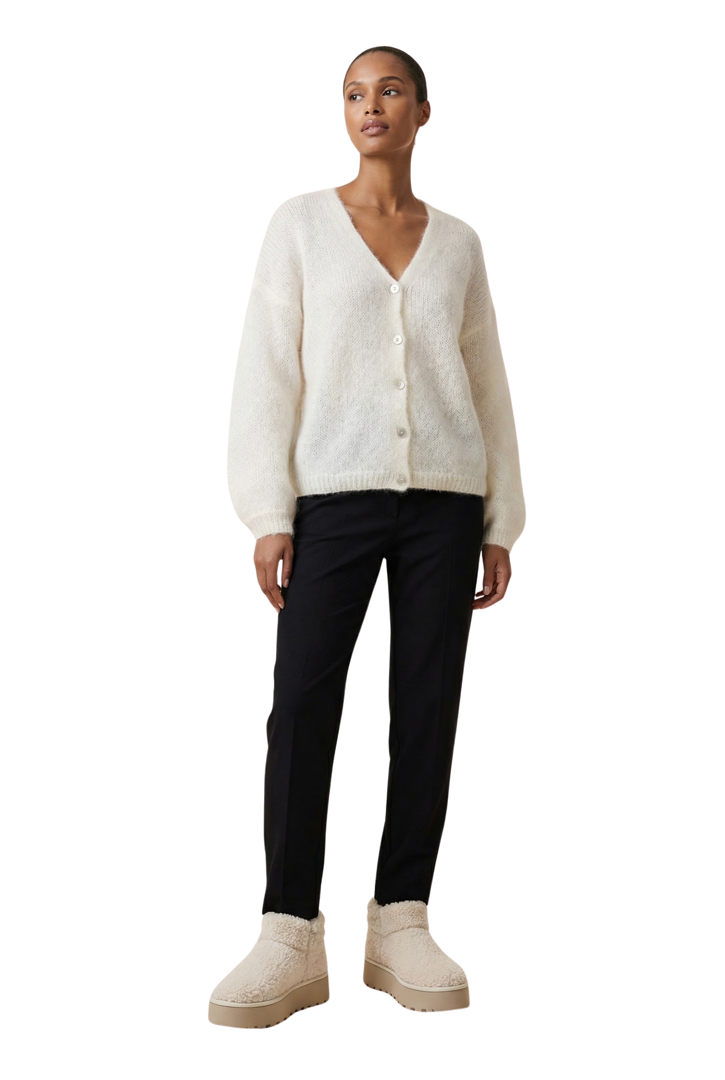 Cornelia LS Cardigan White