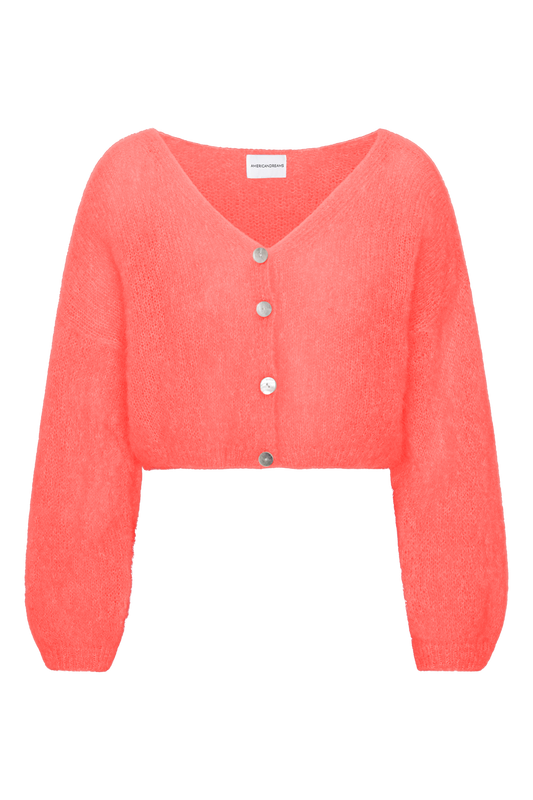 Cornelia Cropped Cardigan Coral Red