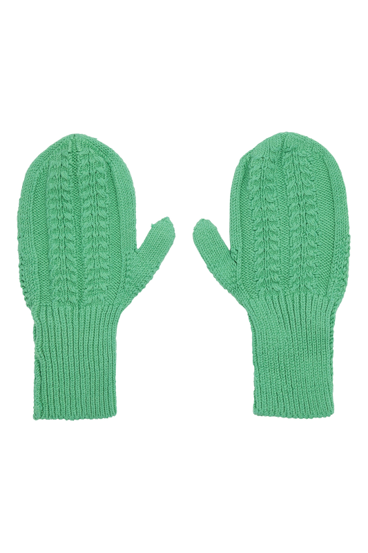 Cotton Mittens Bright Green