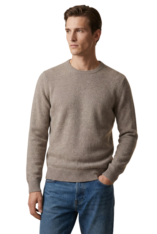 Dover Round Neck Pullover Light Taupe