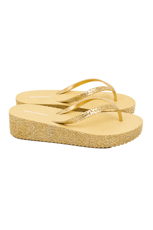 Dream Glitter Flip Flops Gold