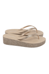 Dream Glitter Flip Flops Taupe
