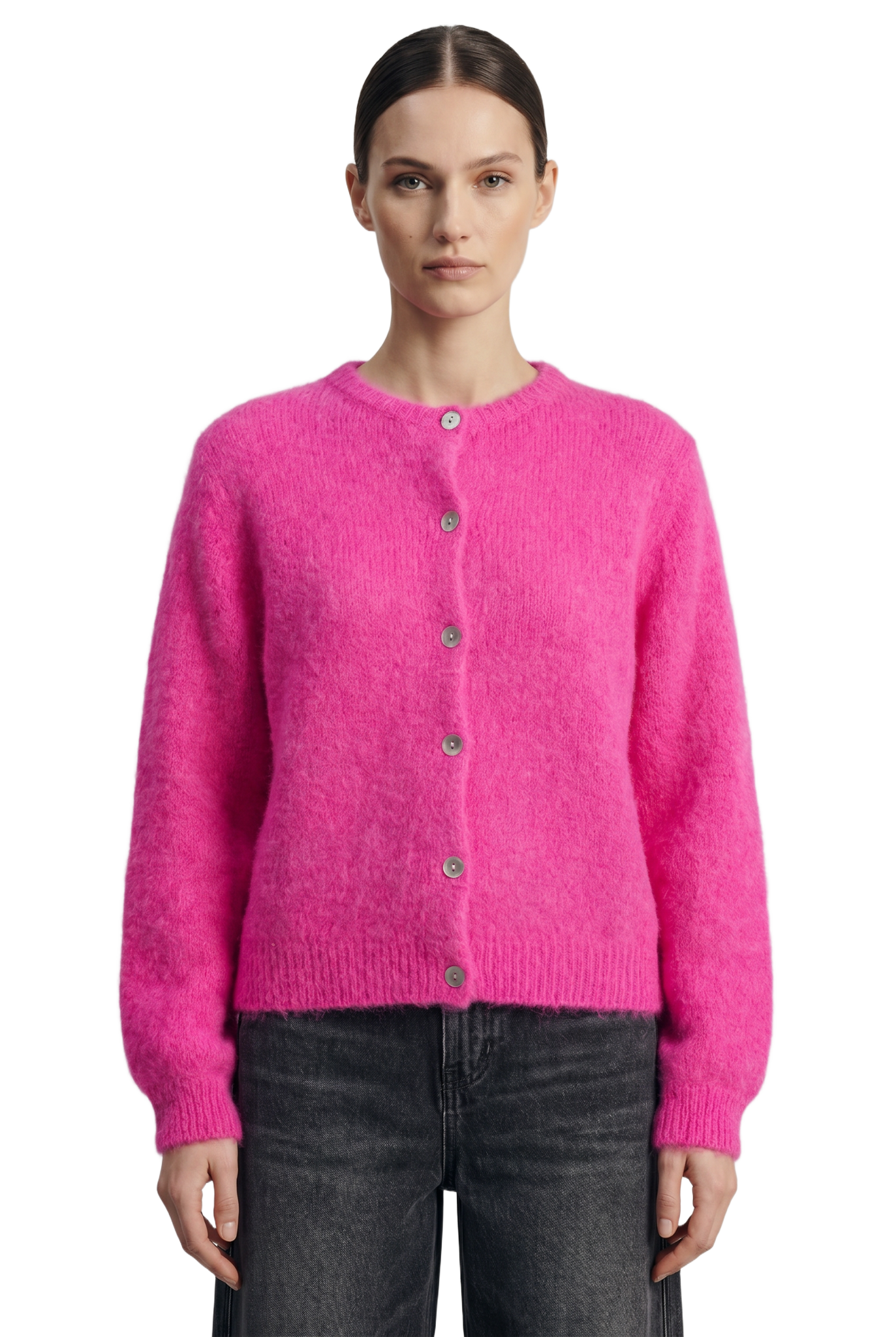 Susan Alpaca Cardigan Neon Pink