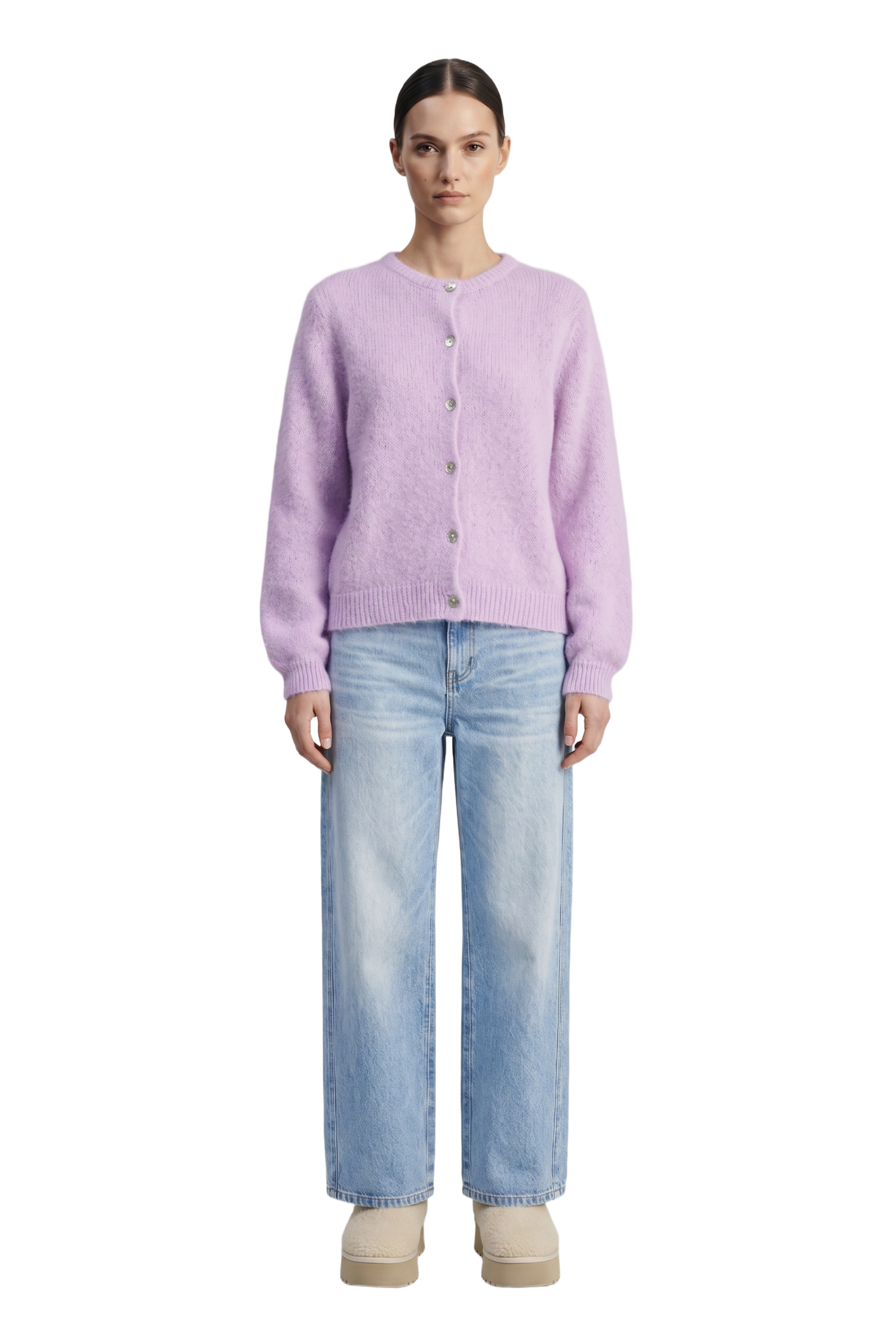 Susan Alpaca Cardigan Light Lilac