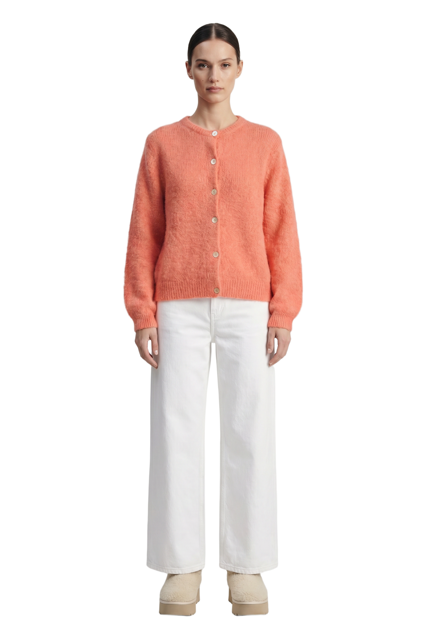 Susan Alpaca Cardigan Salmon