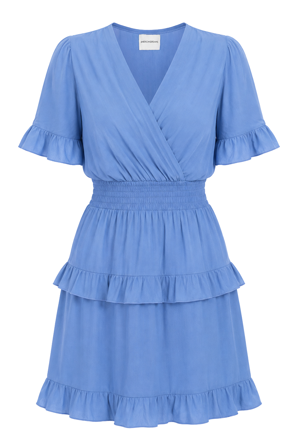 Ella Short Dress Solid Sky Blue
