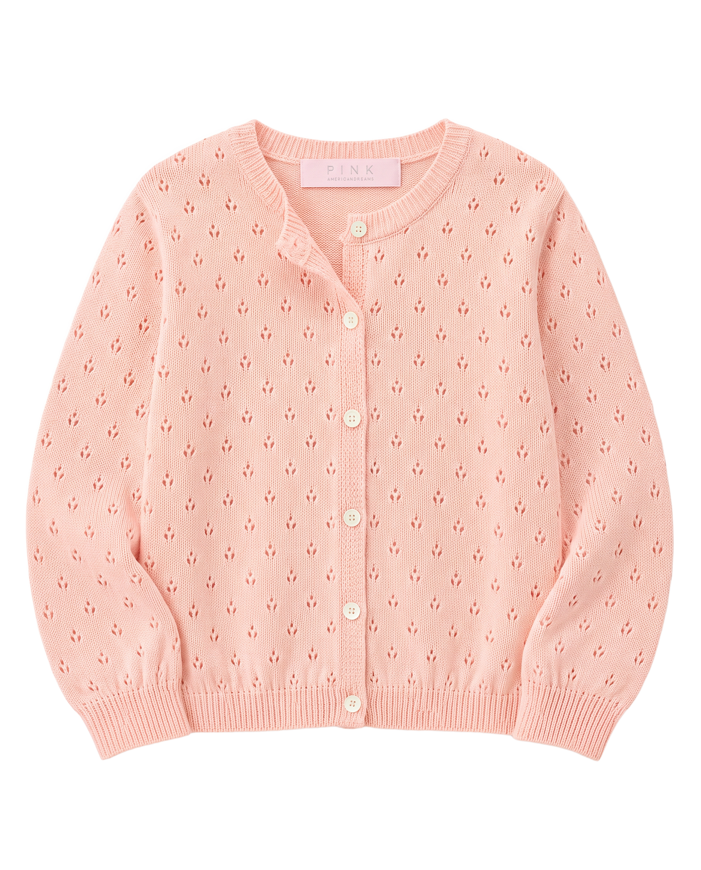 Elodie Pointelle Cardigan Peach - flat lay