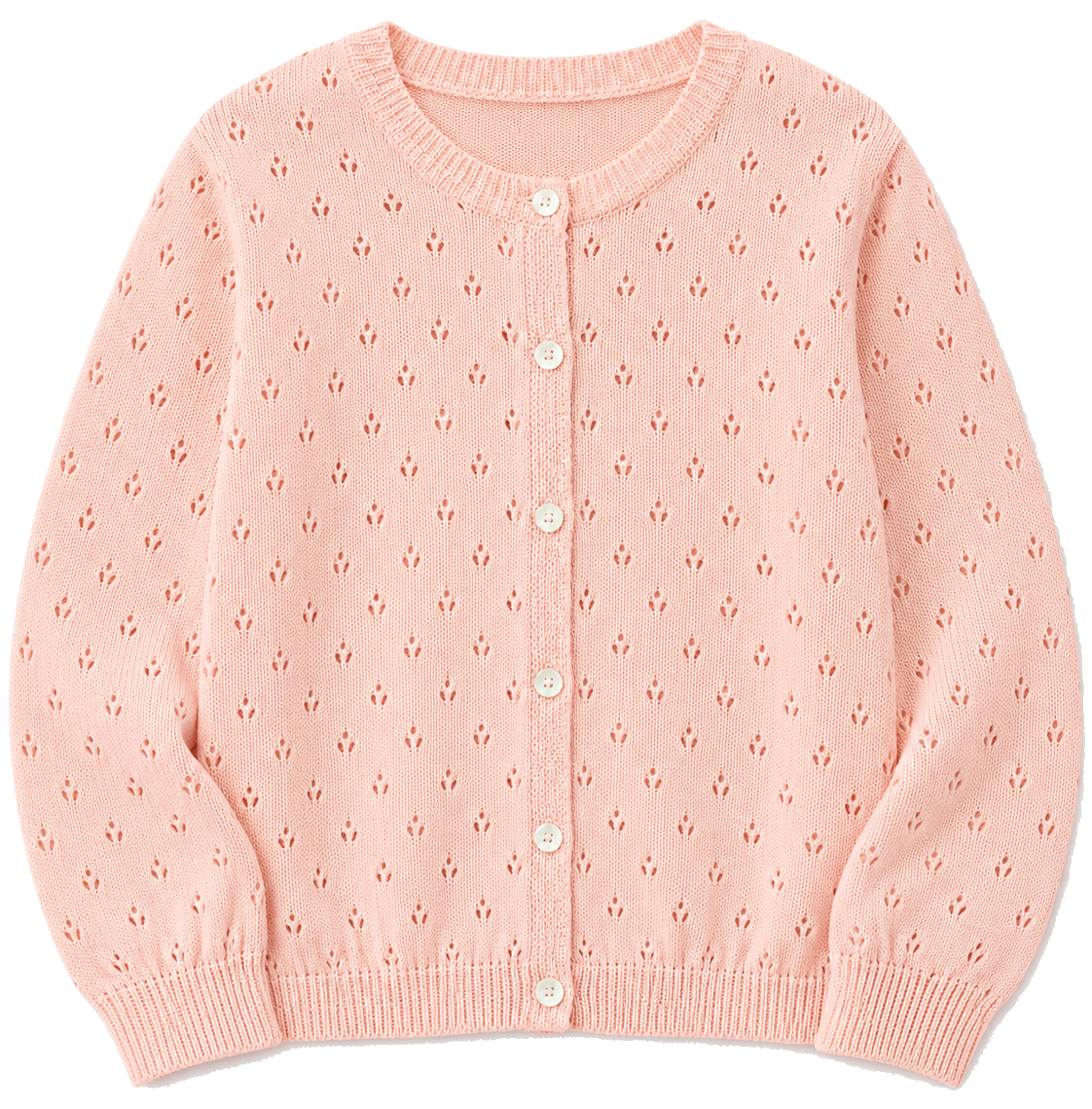 Elodie Pointelle Cardigan Peach - front