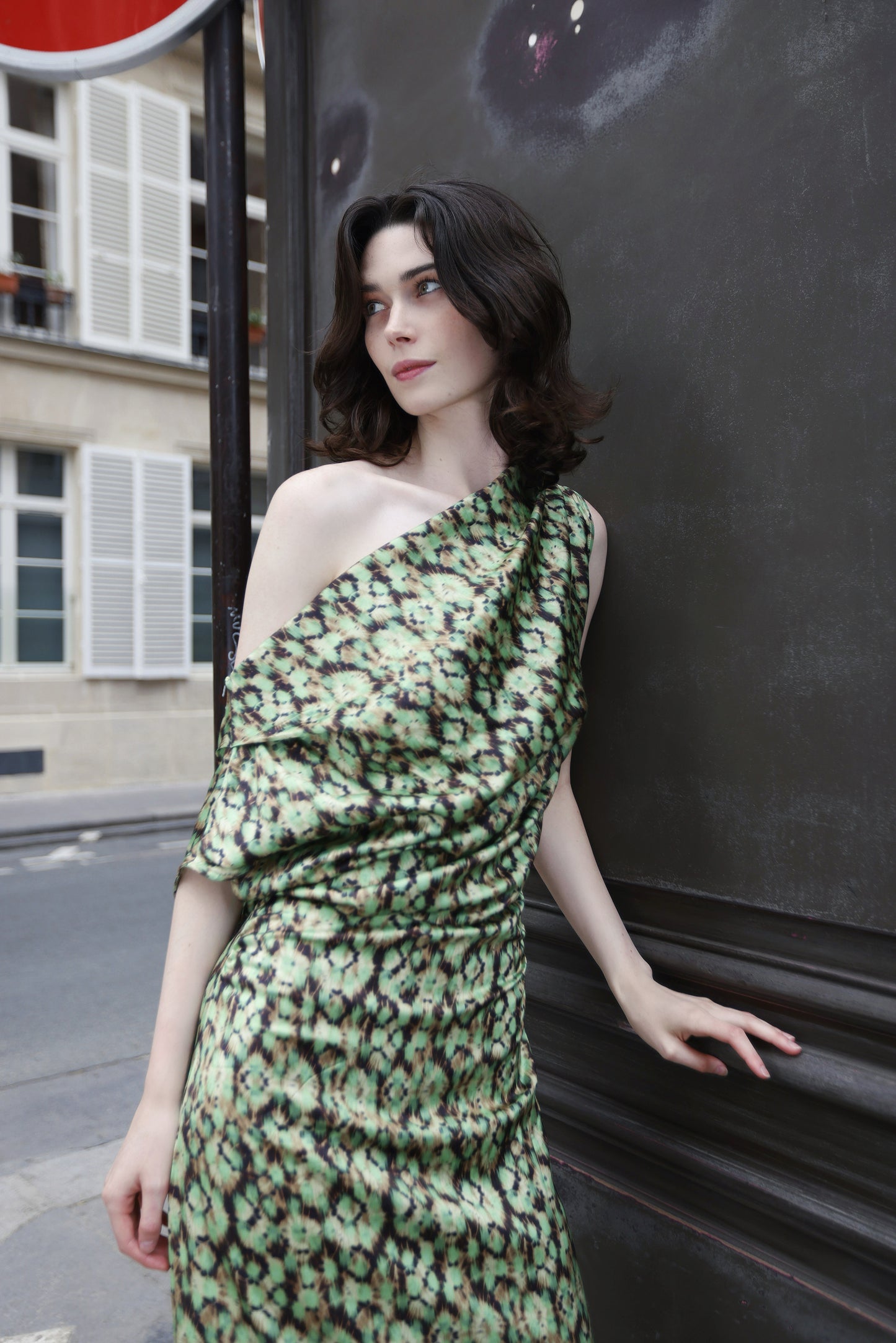 Camelia Dress Green Print