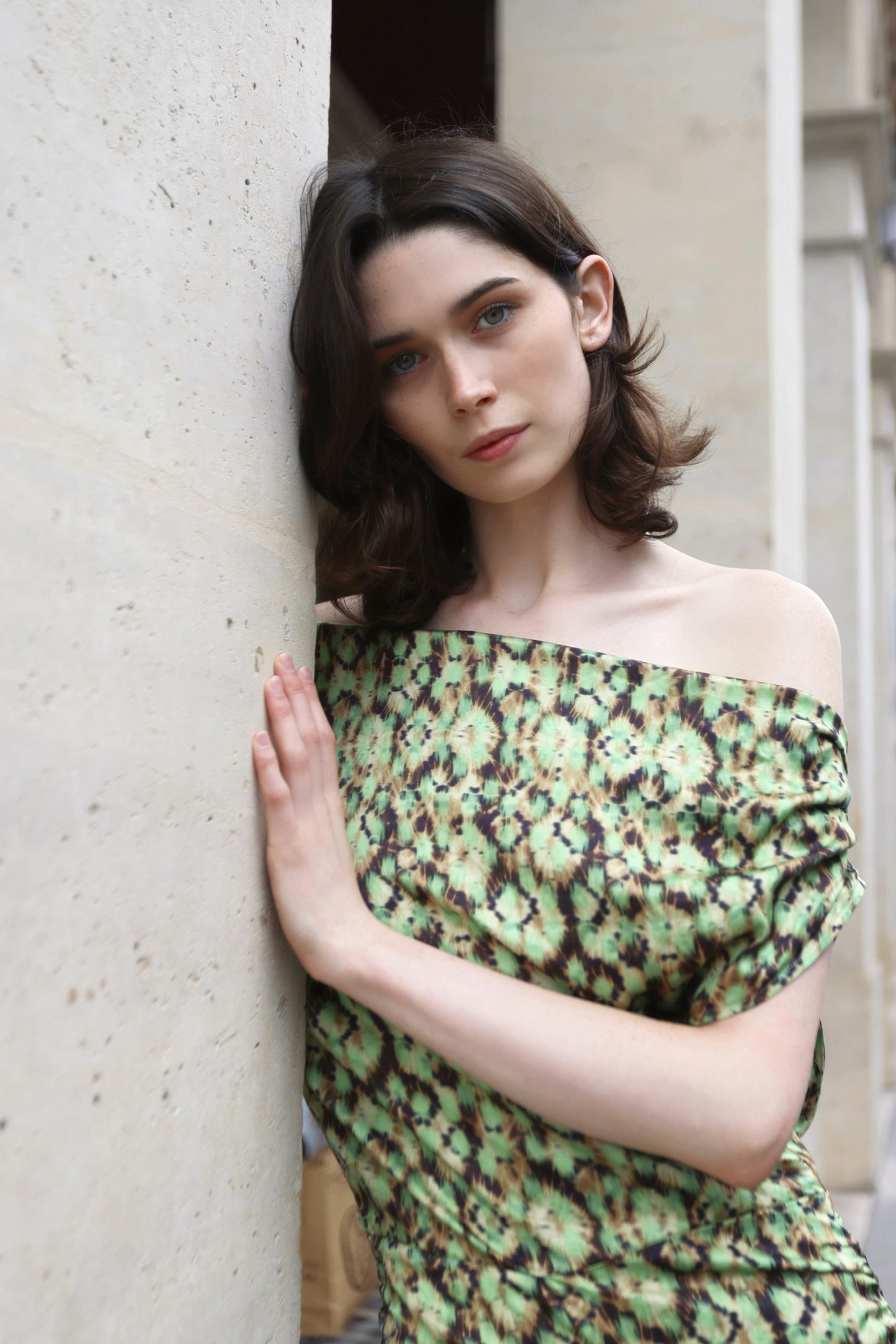 Camelia Dress Green Print