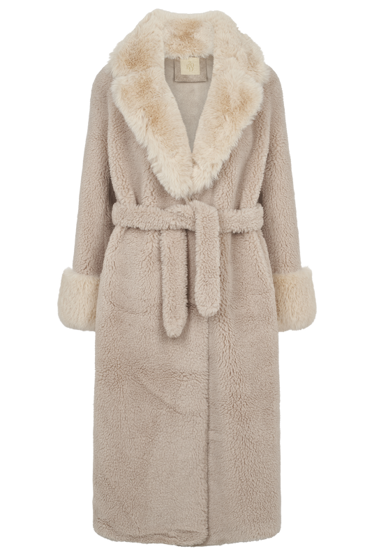 Farah Belted Teddy Coat Biege