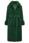 Farah Belted Teddy Coat Green