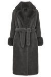 Farah Belted Teddy Coat Grey