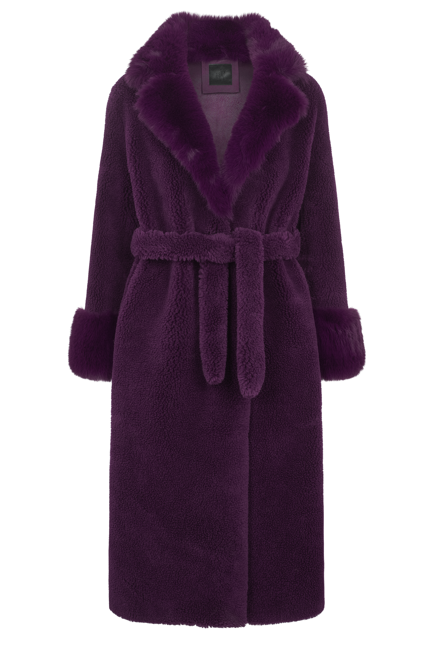 Farah Belted Teddy Coat Lilac