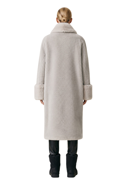 Fiona Long Wool Coat Light Grey image
