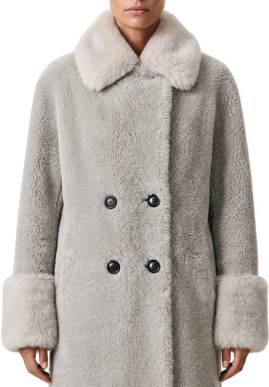 Fiona Long Wool Coat Light Grey image