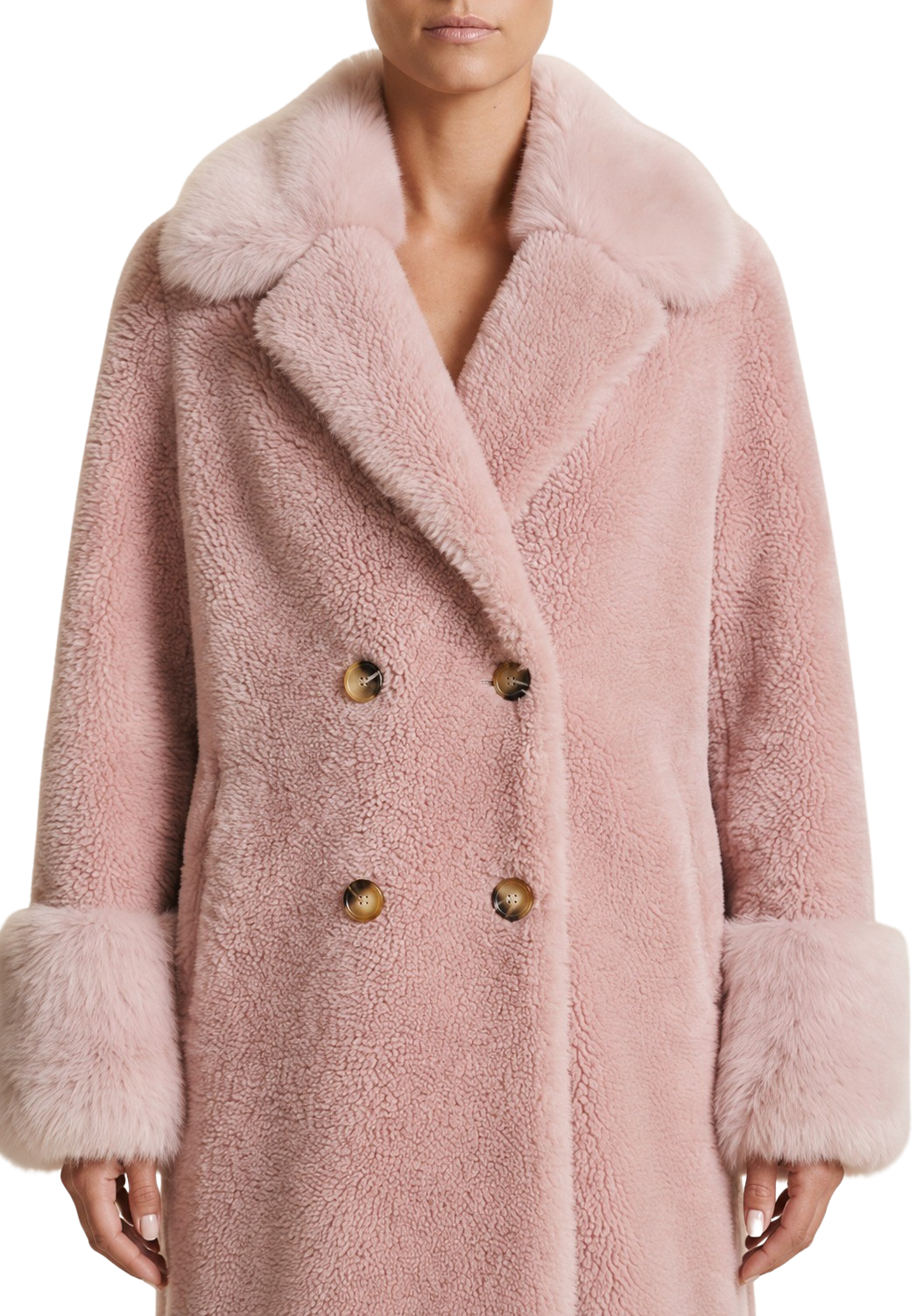 Fiona Long Wool Coat Light Pink image