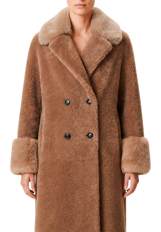 Fiona Long Wool Coat Light Brown image