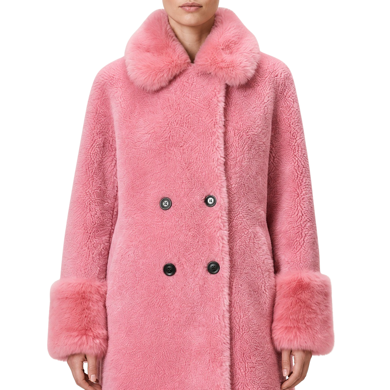 Fiona Long Wool Coat Pink image