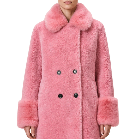 Fiona Long Wool Coat Pink image