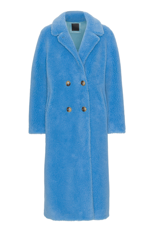 Fiona Long Coat Without Fur Sky Blue
