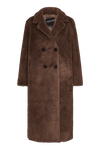 Fiona Long Coat Without Fur Chocolate Brown