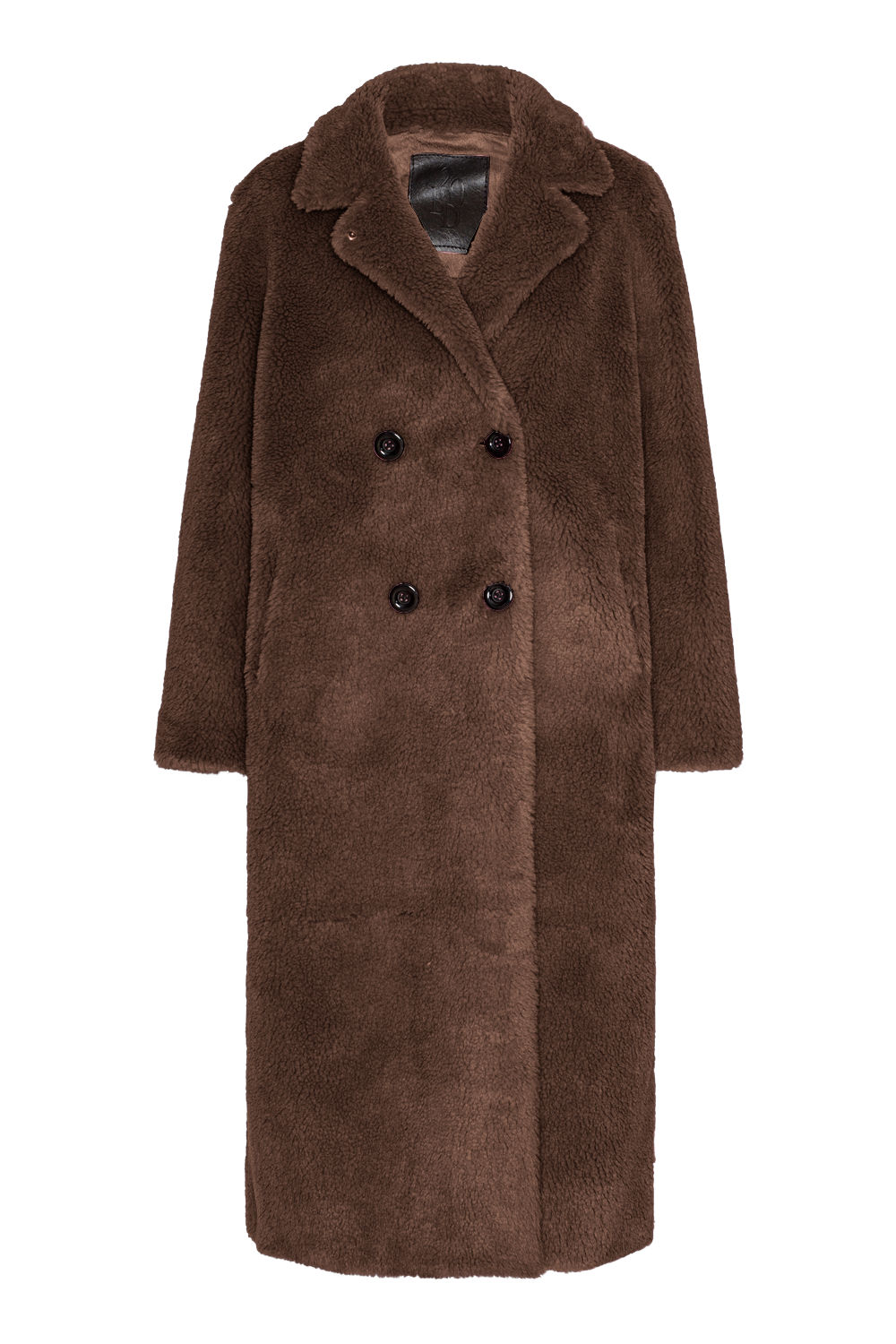Fiona Long Coat Without Fur Chocolate Brown
