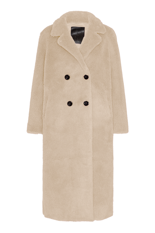 Fiona Long Coat Without Fur Beige