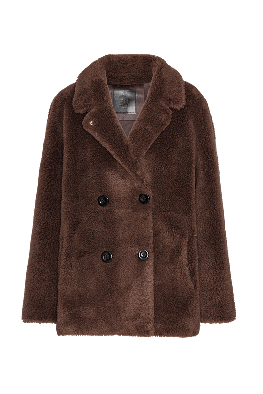 Fiona Short Coat Without Fur Chocolate Brown