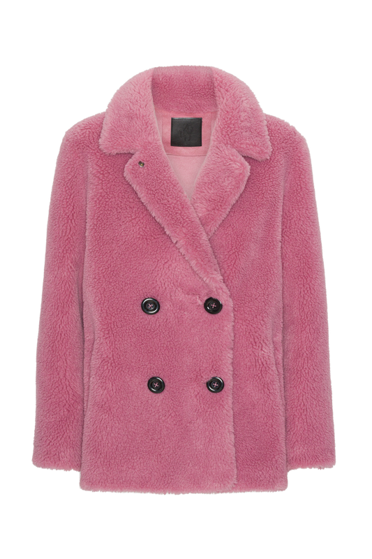 Fiona Short Coat Without Fur Pink