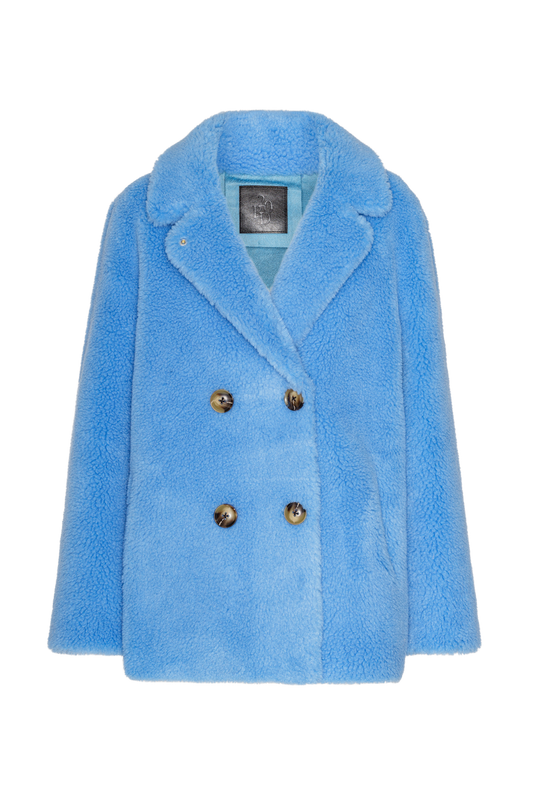 Fiona Short Coat Without Fur Sky Blue