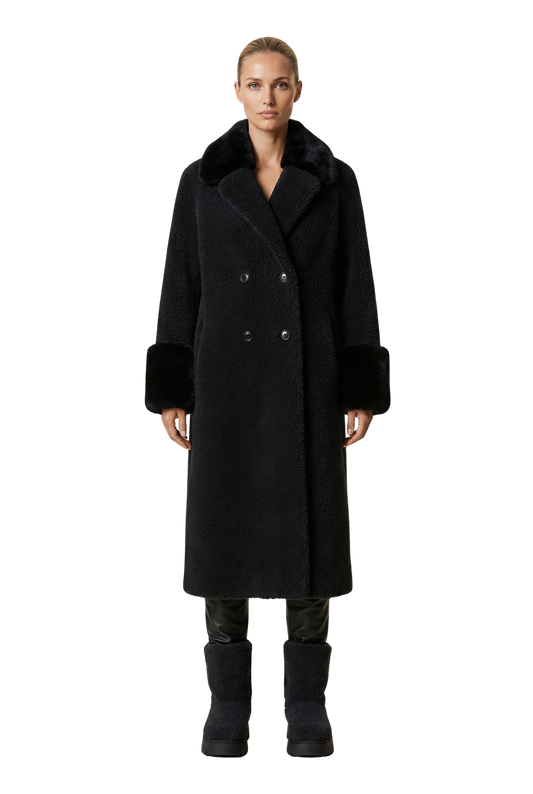 Fiona Long Wool Coat Black