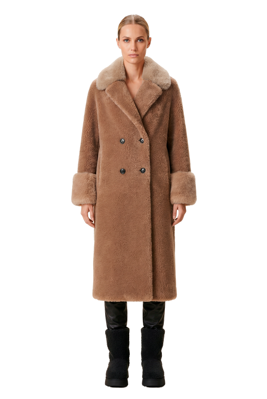 Fiona Long Wool Coat Light Brown