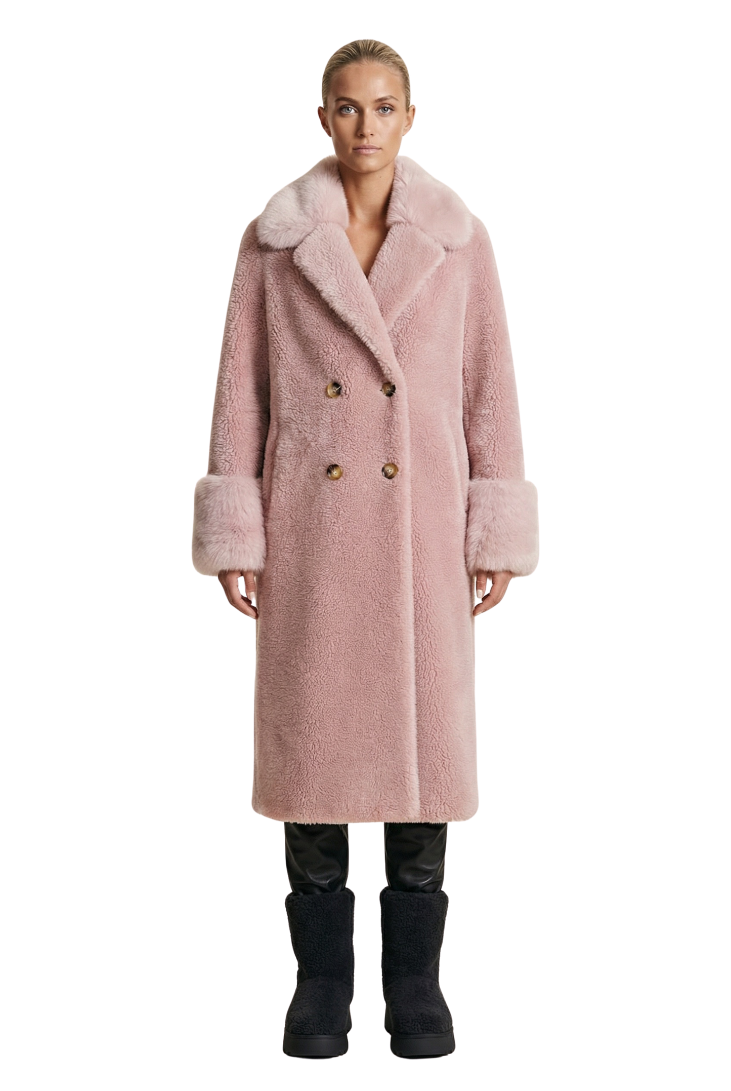 Fiona Long Wool Coat Light Pink