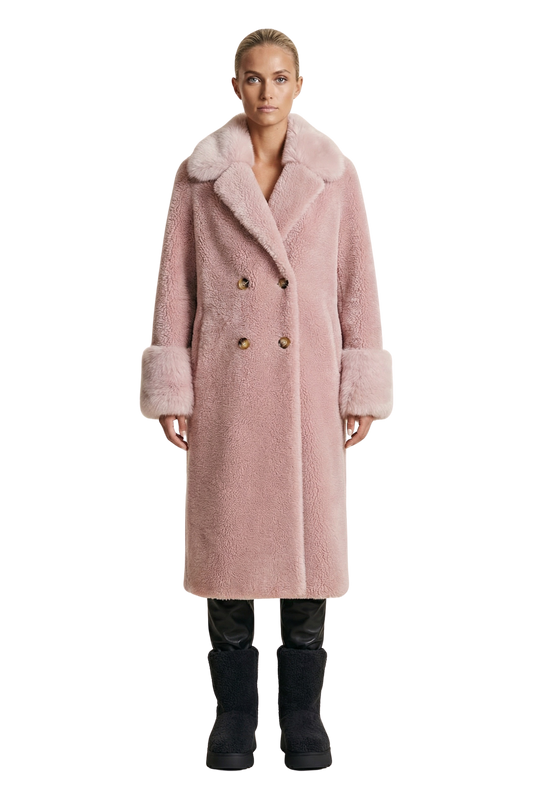 Fiona Long Wool Coat Light Pink