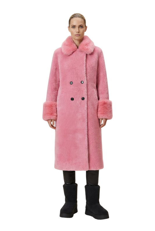 Fiona Long Wool Coat Pink