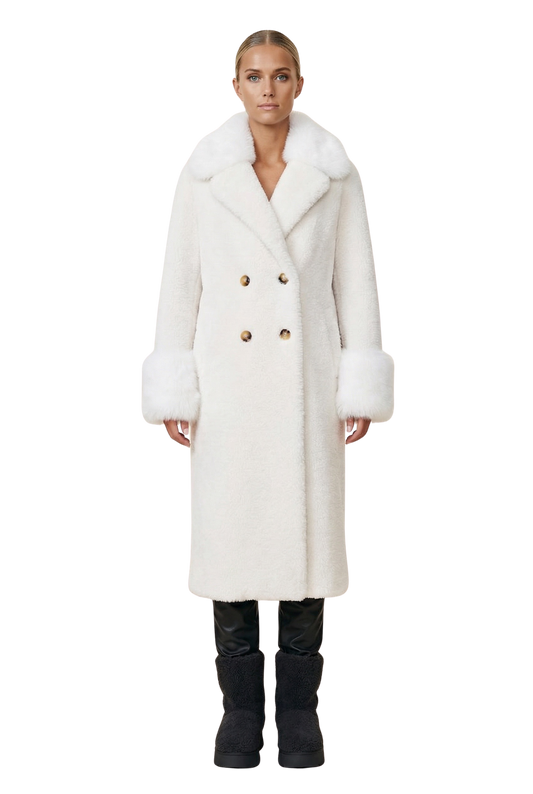 Fiona Long Wool Coat White