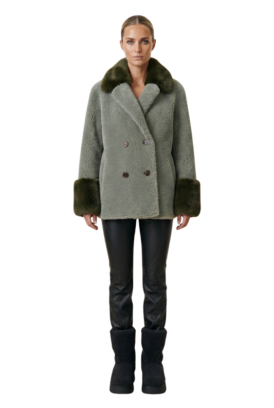 Fiona Short Wool Coat Green