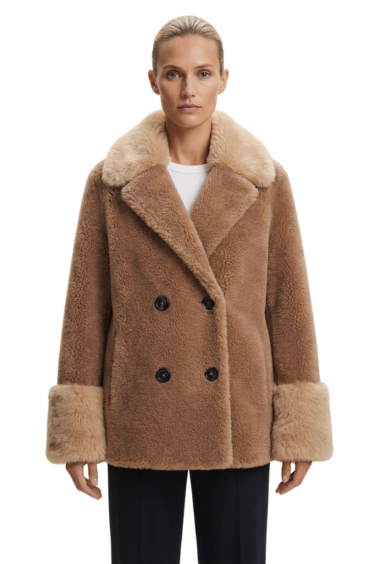 Fiona Short Wool Coat Light Brown