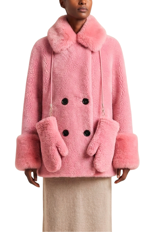 Fiona Short Wool Coat Pink