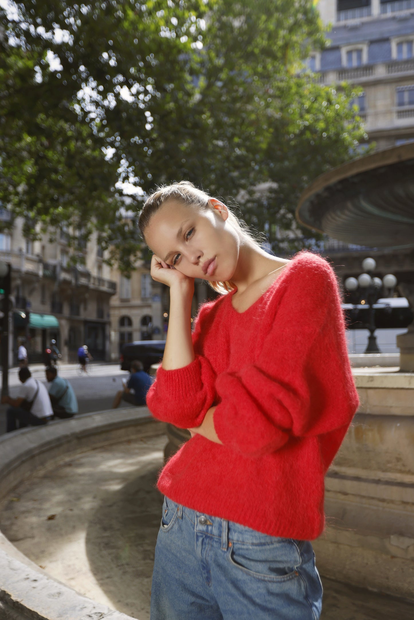 Milana LS Alpaca Pullover Lipstick Red