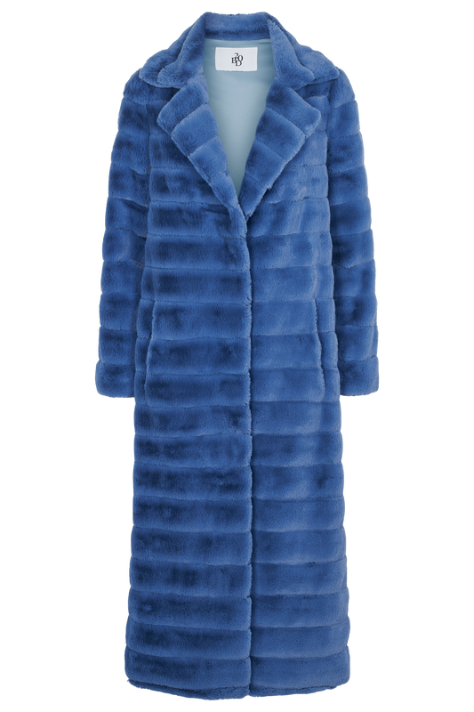 Bailey Faux Fur Coat Long Sky Blue