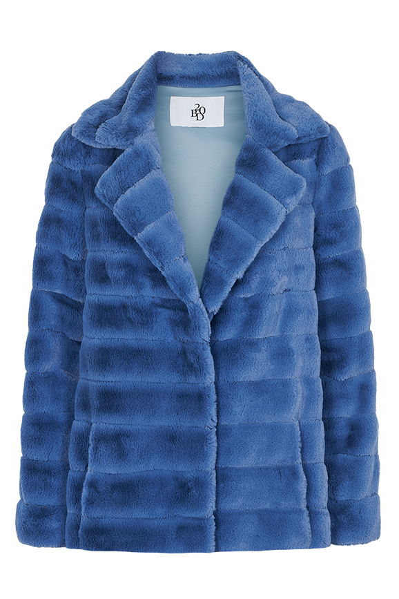 Bailey Faux Fur Coat Short Sky Blue