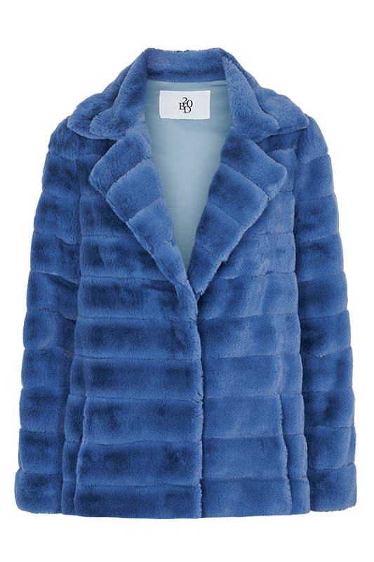 Bailey Faux Fur Coat Short Sky Blue