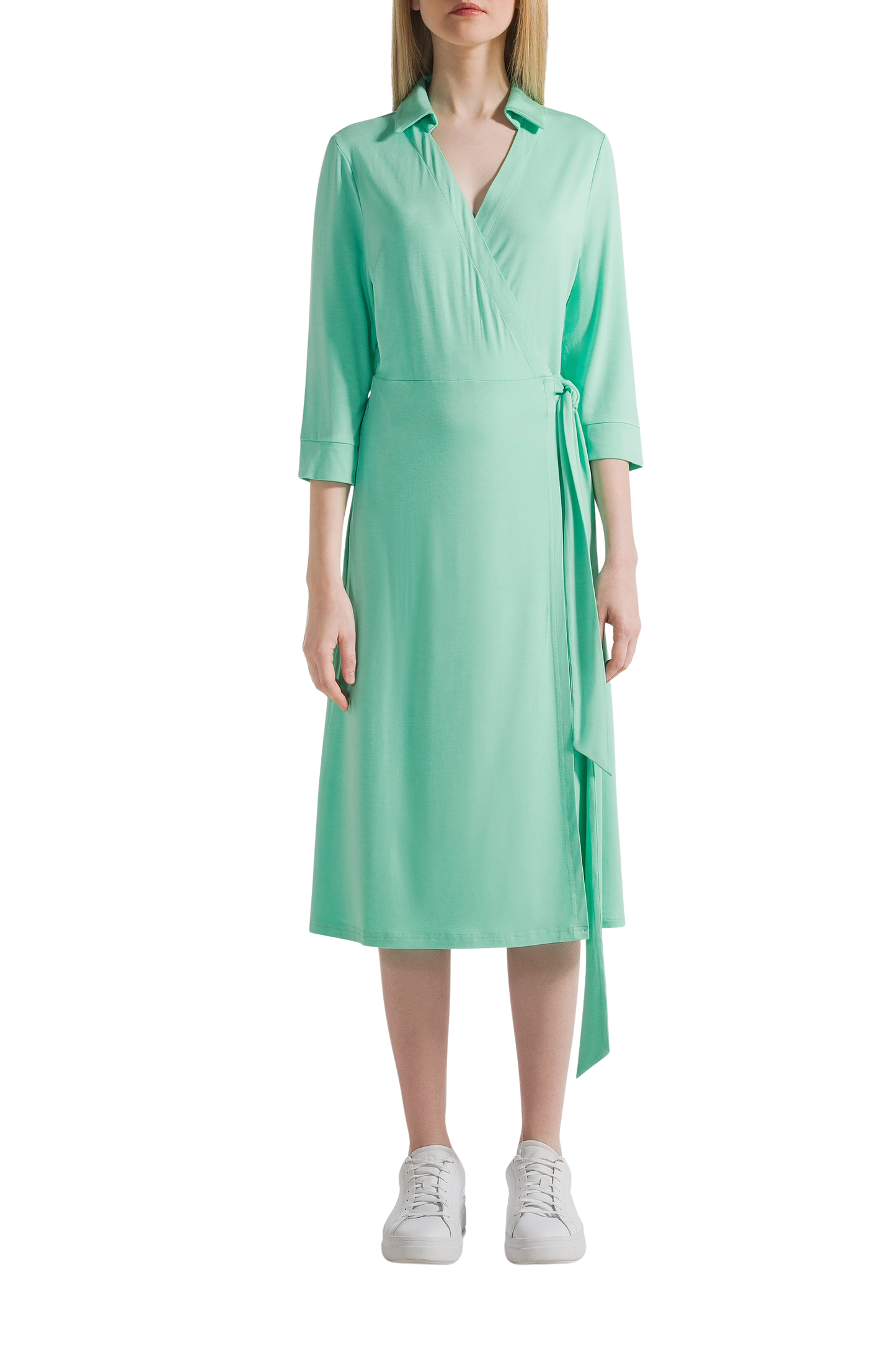 Gabe Half Sleeves Dress Midi Mint Green